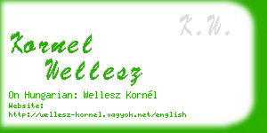 kornel wellesz business card
